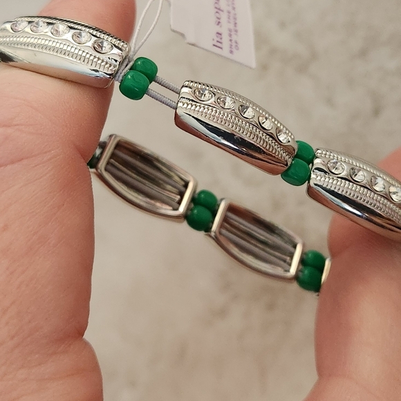 NWT Lia Sophia Green cut crystal bracelet - Picture 6 of 7